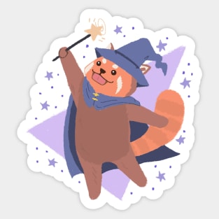 Cute Wizard Red Panda Drawing illustration Sticker